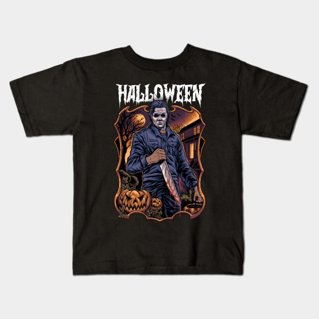 Hallowen Killer Kids T-Shirt by Arkana Studio